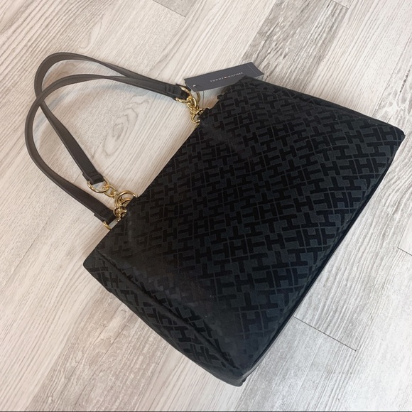 Tommy Hilfiger Black Monogram Tote Shopper Bag - Picture 2 of 7